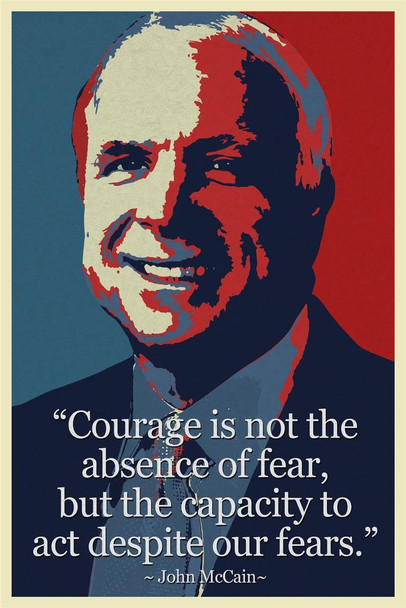 John McCain Courage Famous Motivational Inspirational Quote Cool Wall Decor Art Print Poster 24x36