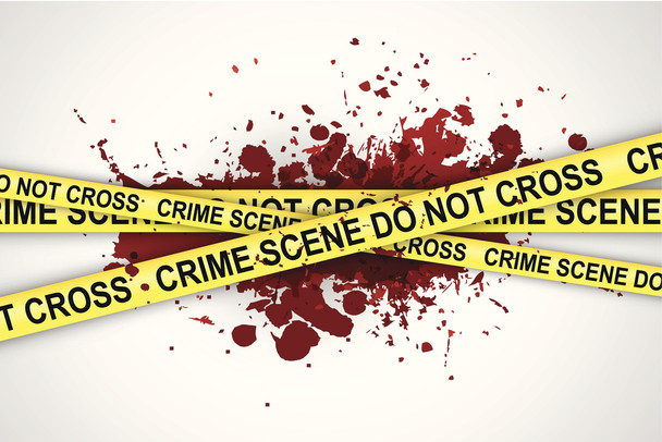 Crime Scene Do Not Cross Blood Splattered Cool Wall Decor Art Print Poster 18x12