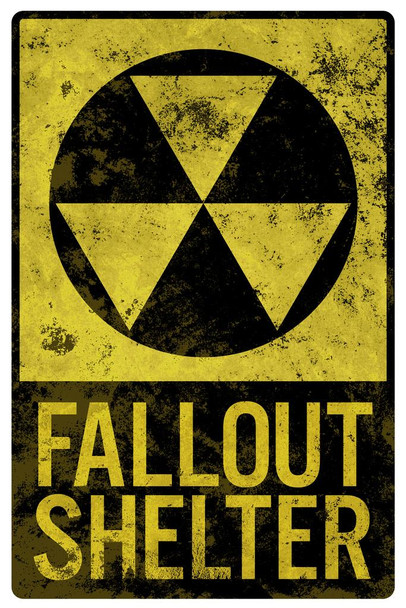 Laminated Fallout Shelter Vintage Style Poster Dry Erase Sign 24x36