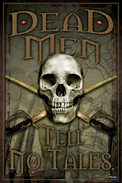 Laminated Dead Men Tell No Tales Art Print Poster Dry Erase Wall Art 24x36