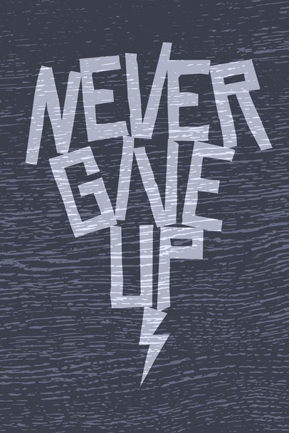 Laminated Workout Posters For Home Gym Never Give Up Motivational Inspirational Exercise Word Art Poster Dry Erase Wall Art 24x36