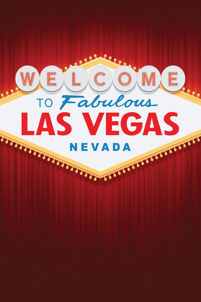 Laminated Welcome To Fabulous Las Vegas Art Print Cool Wall Art Poster Dry Erase Wall Art 24x36