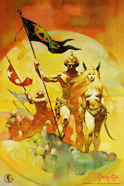 Frank Frazetta New World Science Fiction Fantasy Artwork Artist SciFi Planet Retro Vintage Classic Comic Book Cover 1970s Warriors Cool Huge Large Giant Poster Art 36x54