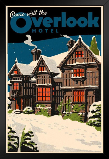 Come Visit The Overlook Hotel Famous Scary Horror Movie Vintage Travel Stand or Hang Wood Frame Display 9x13