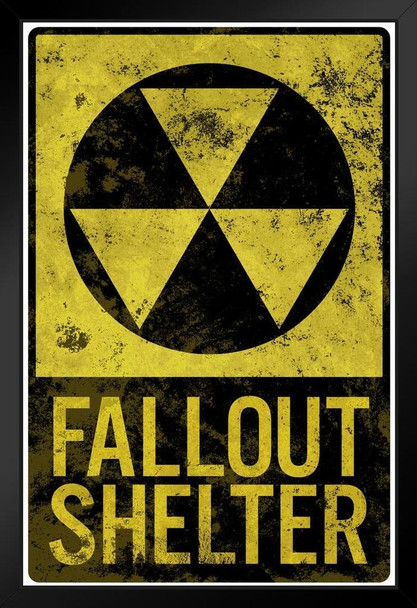 Fallout Shelter Vintage Style Sign Art Print Stand or Hang Wood Frame Display Poster Print 9x13