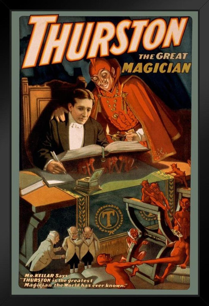 Thurston The Great Magician Imps Art Print Stand or Hang Wood Frame Display Poster Print 9x13