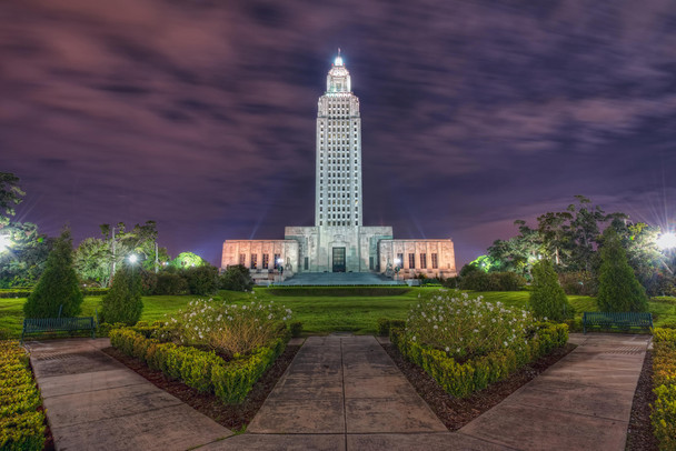 Louisiana State Capitol Building and Gardens Photo Photograph Cool Wall Decor Art Print Poster 18x12