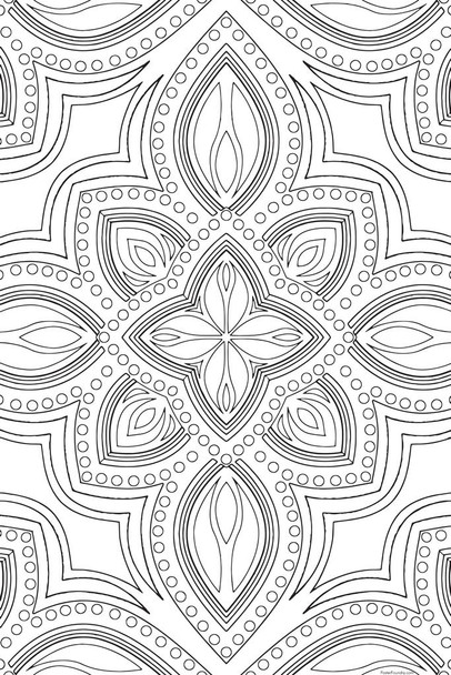 Mandala Pattern Coloring Poster For Adults Relaxation Activity Color Your Own Arts and Crafts Thick Paper Sign Print Picture 8x12