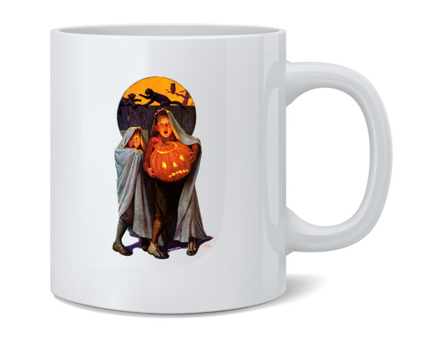 Scared Kids Cute Retro Vintage Halloween Coffee Mug 12oz