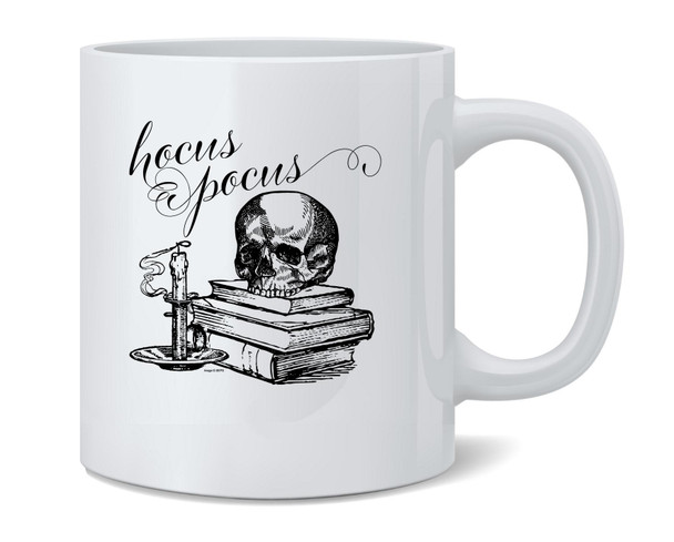 Hocus Pocus Spooky Skull Retro Vintage Halloween Ceramic Coffee Mug Tea Cup Fun Novelty Gift 12 oz