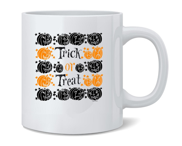 Trick or Treat Pumpkin Patch Halloween Costume Ceramic Coffee Mug Tea Cup Fun Novelty Gift 12 oz