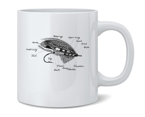 Fishing Lure Retro Vintage Fisherman Ceramic Coffee Mug Tea Cup Fun Novelty Gift 12 oz