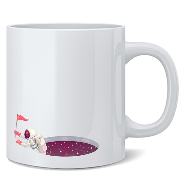Astronaut Space Black Hole Funny Geeky Double Sided Ceramic Coffee Mug Tea Cup Fun Novelty Gift 12 oz