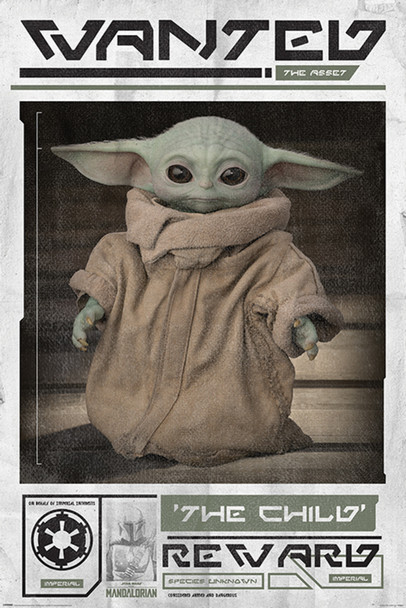 Star Wars The Mandalorian Wanted Baby Yoda The Child Cool Wall Decor Art Print Poster 24x36