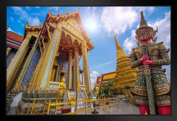 Temple of the Emerald Buddha Wat Phra Kaew Bangkok Thailand Photo Photograph Art Print Stand or Hang Wood Frame Display Poster Print 13x9