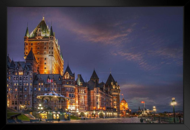 Chateau Frontenac National Historic Site Illuminated Quebec City Photo Photograph Art Print Stand or Hang Wood Frame Display Poster Print 13x9