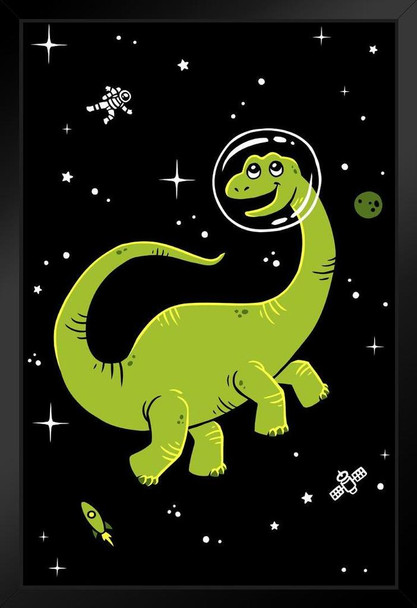 Apatosaurus Dinos in Space Dinosaur Poster For Kids Room Space Dinosaur Decor Dinosaur Pictures For Wall Dinosaur Wall Art Prints for Walls Meteor Science Poster Stand or Hang Wood Frame Display 9x13