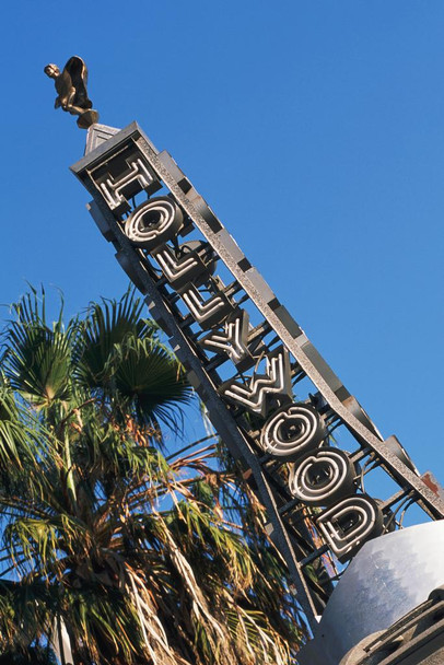 Hollywood Sign Corner Hollywood Boulevard and La Brea Photo Print Stretched Canvas Wall Art 16x24 inch
