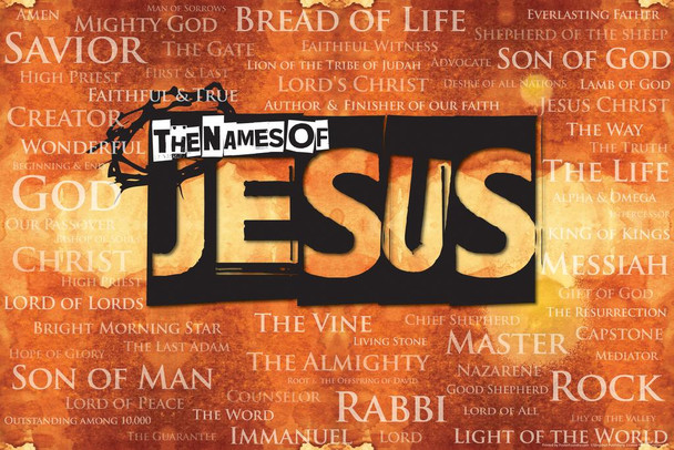 The Names of Jesus Religious Art Stretched Canvas Art Wall Decor 24x16