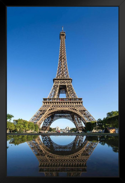 Reflection Eiffel Tower Paris France Photo Photograph Art Print Stand or Hang Wood Frame Display Poster Print 9x13