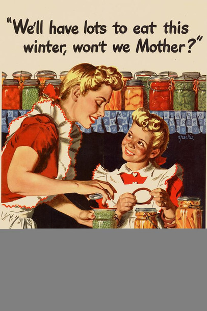 WPA War Propaganda We Will Have Lots To Eat This Winter Wont We Mother Grow Your Own Stretched Canvas Wall Art 16x24 inch