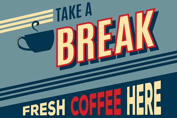 advertising coffee retro poster Stretched Canvas Wall Art 16x24 inch