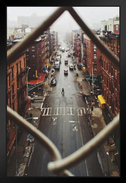 Chinatown Seen Through Fence on a Foggy Day Manhattan New York City Photo Photograph Art Print Stand or Hang Wood Frame Display Poster Print 9x13