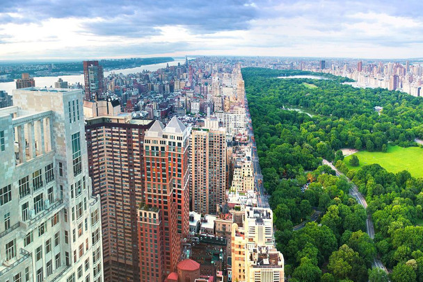 Central Park from Trump International Hotel Tower Photo Print Stretched Canvas Wall Art 24x16 inch