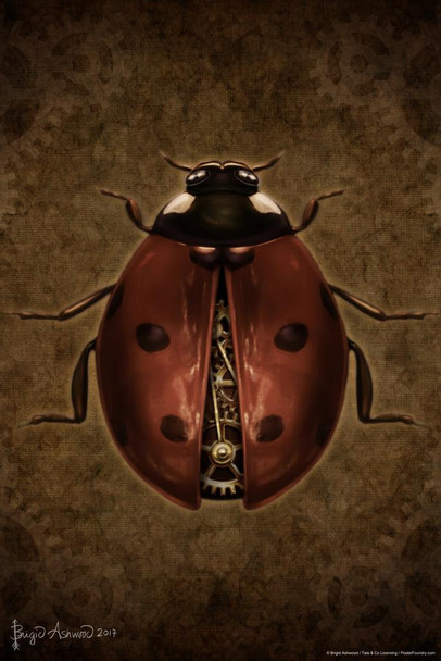 Steampunk Ladybug by Brigid Ashwood Insect Wall Art Ladybug Print Ladybug Pictures Wall Decor Insect Art Ladybug Decor Stretched Canvas Art Wall Decor 16x24