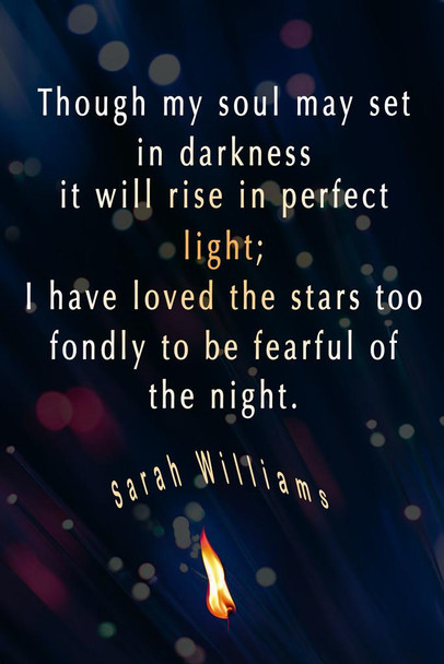 I Have Loved The Stars Too Fondly To Be Fearful of the Night Sarah Williams Famous Motivational Inspirational Quote Stretched Canvas Wall Art 16x24 inch