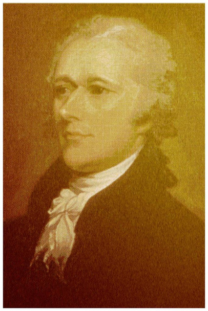 Alexander Hamilton Portrait Print Stretched Canvas Wall Art 16x24 inch