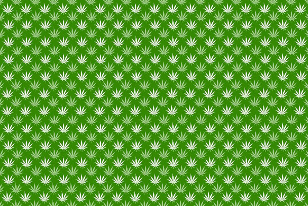 Marijuana Weed Pattern Dark Leaves Pot Cannabis Joint Green Stretched Canvas Wall Art 16x24 inch