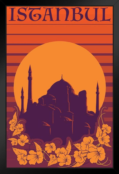 Istanbul Hagia Sophia Orange Retro Travel Art Print Stand or Hang Wood Frame Display Poster Print 9x13