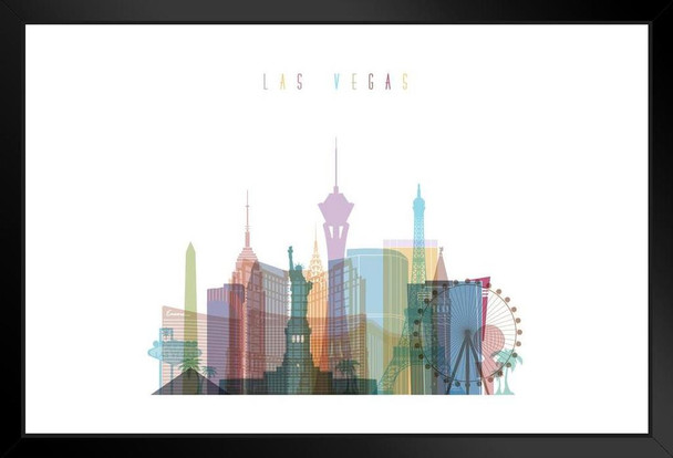 Las Vegas Strip Skyline Silhouette Art Print Stand or Hang Wood Frame Display Poster Print 9x13
