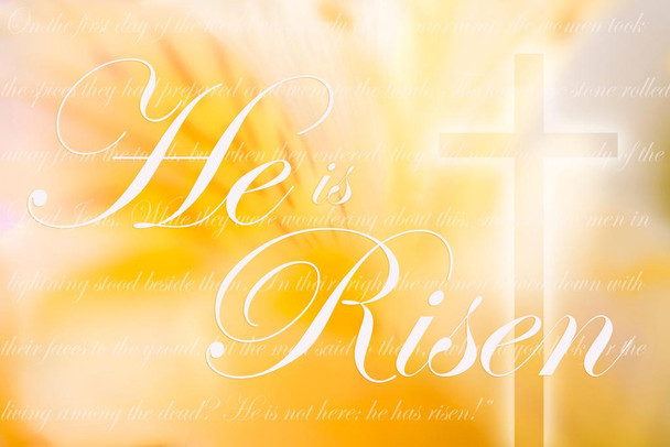 He is Risen Motivational Print Stretched Canvas Wall Art 24x16 inch