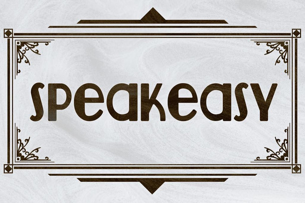 Speakeasy Sign Black White Art Deco Retro Stretched Canvas Wall Art 16x24 Inch