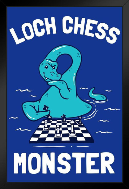 Loch Chess Monster Nessie Funny Art Print Stand or Hang Wood Frame Display Poster Print 9x13