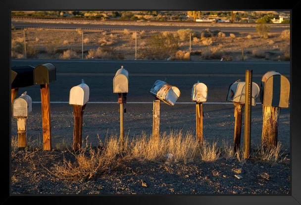 Roadside Rural Mailboxes Barstow California Photo Photograph Art Print Stand or Hang Wood Frame Display Poster Print 13x9