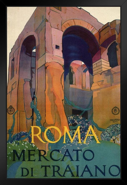 Roma Mercato di Traiano Italian Italy Vintage Travel Art Print Stand or Hang Wood Frame Display Poster Print 9x13