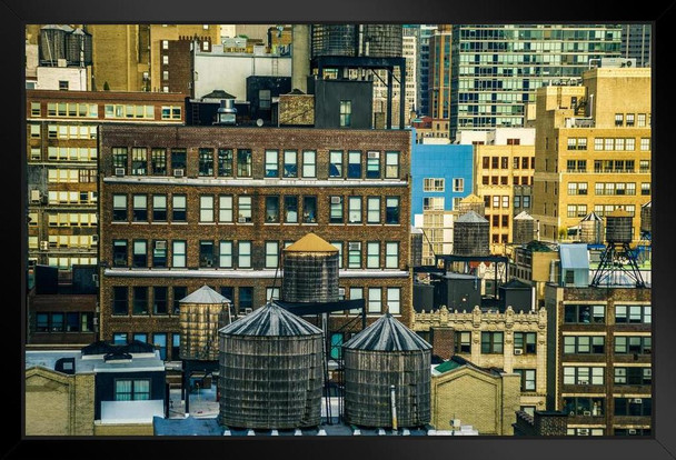 New York City NYC Manhattan Rooftops Skyline Photo Photograph Art Print Stand or Hang Wood Frame Display Poster Print 13x9