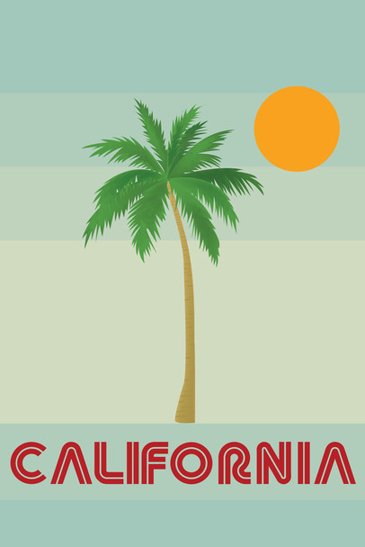 Retro Style California Sun Sand Palm Tree Travel Cool Wall Decor Art Print Poster 12x18