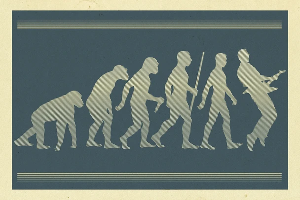 Guitar Evolution Music Cool Wall Art Print Poster 12x18