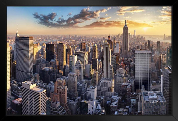 New York City NYC Sunset Photo Art Print Stand or Hang Wood Frame Display Poster Print 9x13