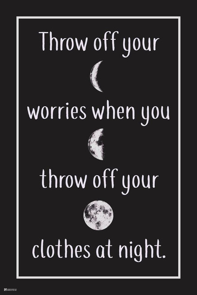 Throw Off Your Worries When You Throw Off Your Clothes At Night Motivational Inspirational Quote Bedroom Bathroom Stretched Canvas Art Wall Decor 16x24