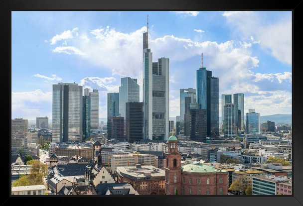Frankfurt Germany Skyline City Buildings Photo Art Print Stand or Hang Wood Frame Display Poster Print 13x9