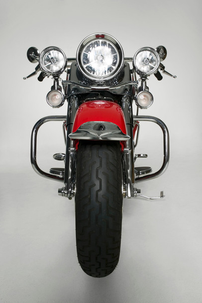 Front View of Red Motorcycle Photo Photograph Cool Wall Art Print Poster 12x18