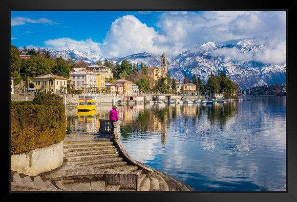 Lake Como Lombardy Italy Landscape Photo Art Print Stand or Hang Wood Frame Display Poster Print 13x9