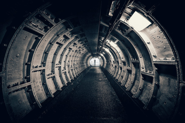 Dark tunnel with interesting structures Cool Wall Art Print Poster 12x18
