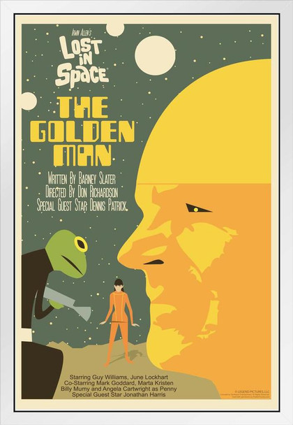 Lost In Space The Golden Man by Juan Ortiz Episode 44 of 83 White Wood Framed Poster 14x20