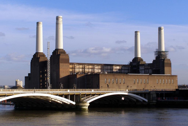 Battersea Power Station Nine Elms London UK Photo Print Stretched Canvas Wall Art 24x16 inch